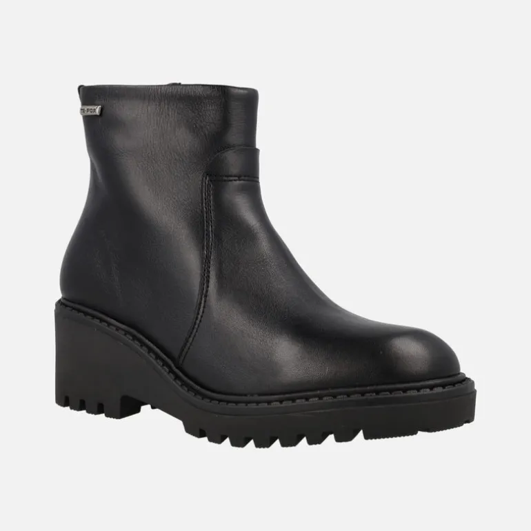 Botines negros de piel con membrana impermeable TE-POR