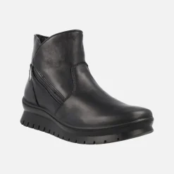 Botines negros de piel con cremallera lateral y membrana impermeable GORE-TEX