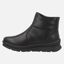 Botines negros de piel con cremallera exterior y sistema Waterproof