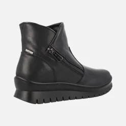 Botines negros de piel con cremallera lateral y membrana impermeable GORE-TEX
