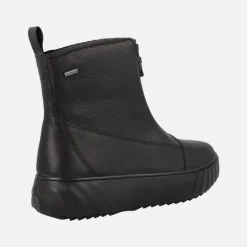 Botines negros de piel con cremallera frontal y membrana Gore-tex para mujer