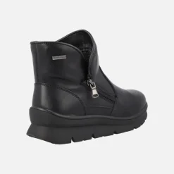 Botines negros de piel con cremallera exterior y sistema Waterproof