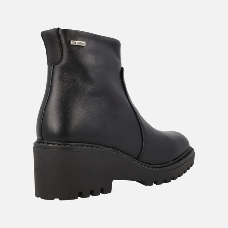 Botines negros de piel con membrana impermeable TE-POR