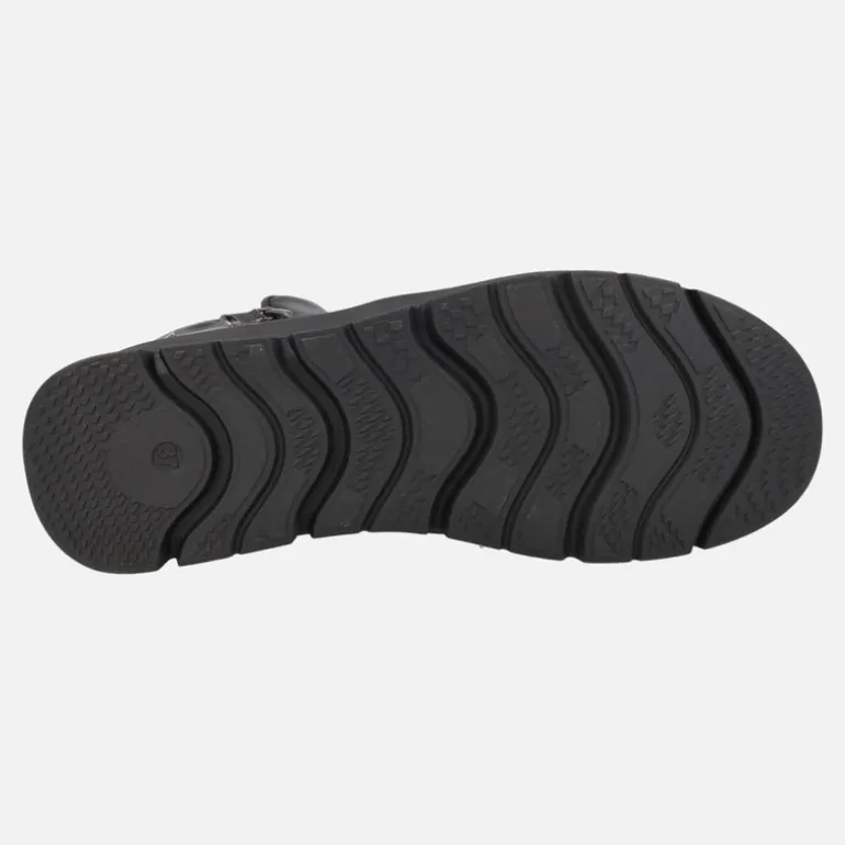 Botines negros de piel con cremallera exterior y sistema Waterproof