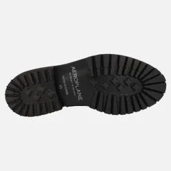 Botines negros de piel con cordones y cremallera para hombre