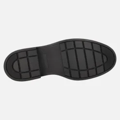 Botines negros de piel con cordones y cremallera Malawi