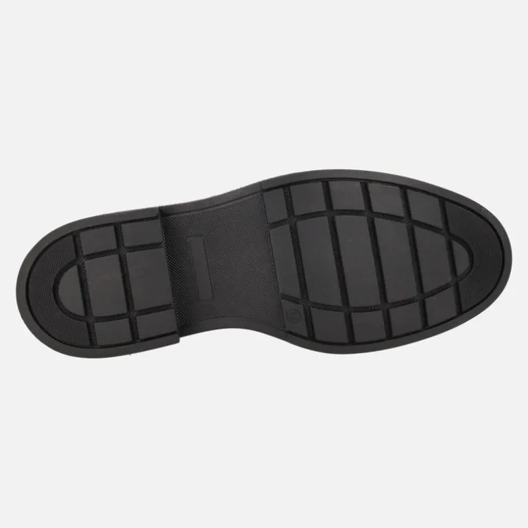 Botines negros de piel con cordones y cremallera Malawi