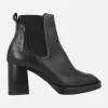 Botines negros de piel estilo chelsea con tacón alto