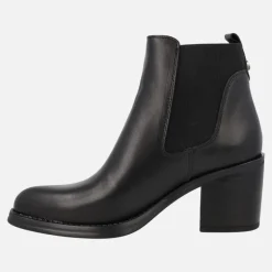 Botines negros de piel estilo chelsea con tacón Alpe Leyna
