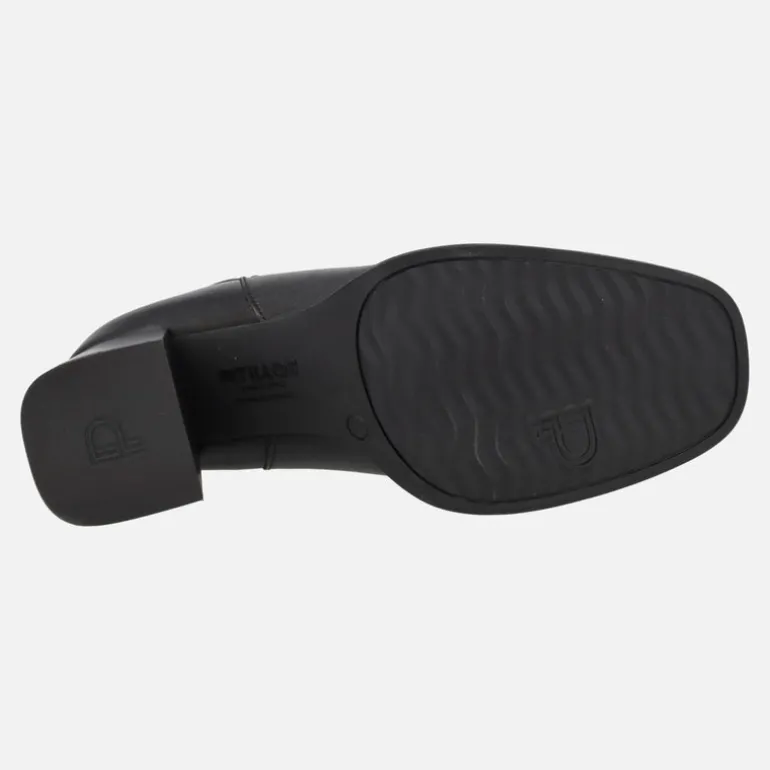 Botines negros de piel estilo chelsea con tacón alto