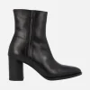Botines negros de piel para mujer con tacones de 8 cms Harika