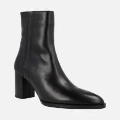 Botines negros de piel para mujer con tacones de 8 cms Harika