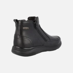Botines negros de piel para hombre con doble cremallera y membrana Windtex