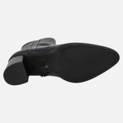 Botines negros de piel para mujer con tacones de 8 cms Harika