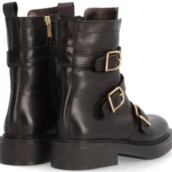 Botines negros de piel Vogue con triple hebilla
