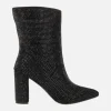 Botines negros de tacón alto cubiertos de strass Handre