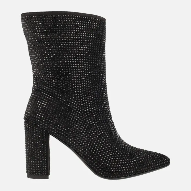 Botines negros de tacón alto cubiertos de strass Handre