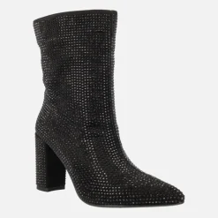Botines negros de tacón alto cubiertos de strass Handre