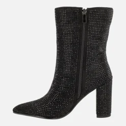 Botines negros de tacón alto cubiertos de strass Handre