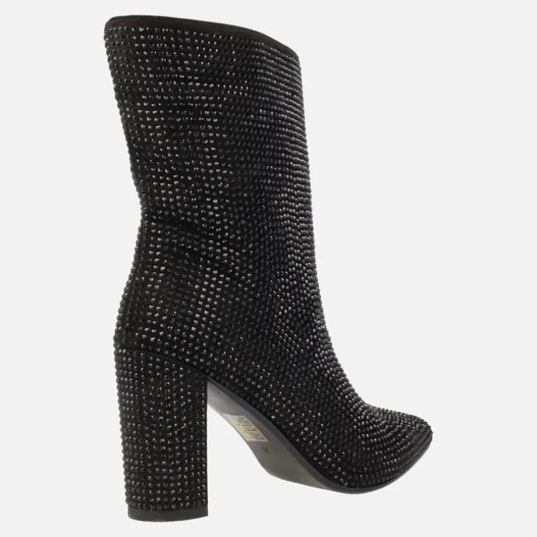 Botines negros de tacón alto cubiertos de strass Handre