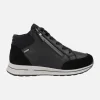 Botines negros Gore-tex de piel con cordones y cremallera para mujer