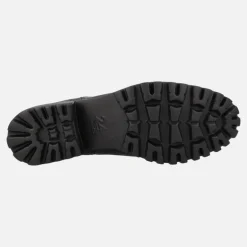 Botines negros multi material con elástico y cremallera