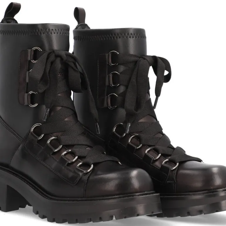 Botines negros multimaterial Cool para mujer