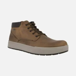 Botines para hombre en piel engrasada marrón con membrana Gore-tex