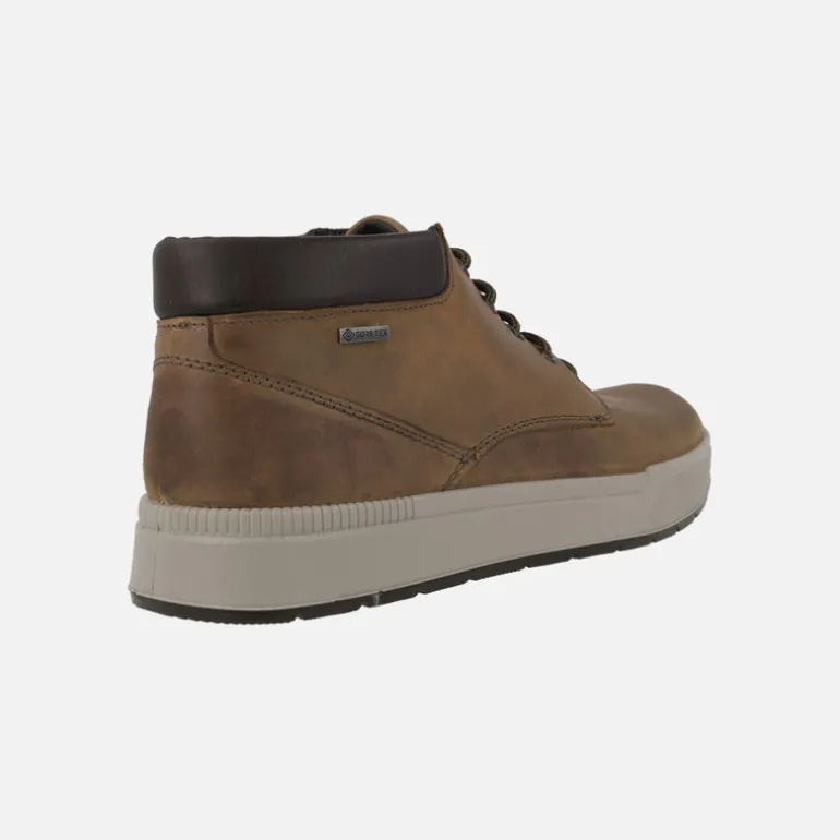 Botines para hombre en piel engrasada marrón con membrana Gore-tex