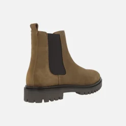 Botines para hombre estilo chelsea en serraje color cuero