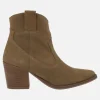 Botines para mujer estilo cowboy en serraje cuero