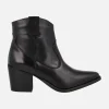 BOTINES PARA MUJER ESTILO COWBOY EN piel negra