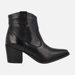 BOTINES PARA MUJER ESTILO COWBOY EN piel negra