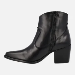 BOTINES PARA MUJER ESTILO COWBOY EN piel negra