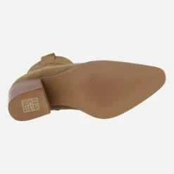 Botines para mujer estilo cowboy en serraje cuero