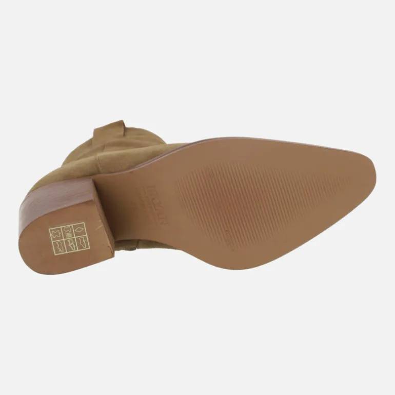 Botines para mujer estilo cowboy en serraje cuero