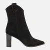 Botines para mujer Helga en ante negro con tacones altos