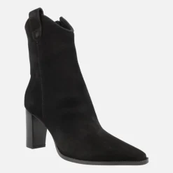 Botines para mujer Helga en ante negro con tacones altos