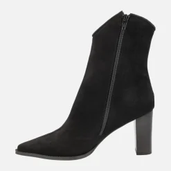 Botines para mujer Helga en ante negro con tacones altos