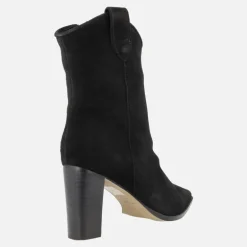 Botines para mujer Helga en ante negro con tacones altos