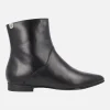 Botines planos negros de piel Elisa