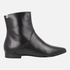 Botines planos negros de piel Elisa