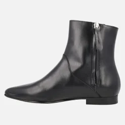 Botines planos negros de piel Elisa