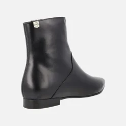 Botines planos negros de piel Elisa