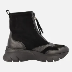 Botines sport Hispanitas Helsinki negros con cremallera frontal