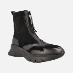 Botines sport Hispanitas Helsinki negros con cremallera frontal
