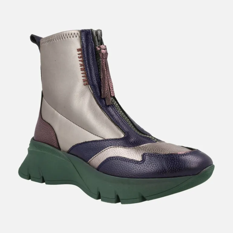 Botines sport Hispanitas Helsinki multi-metal con cremallera frontal