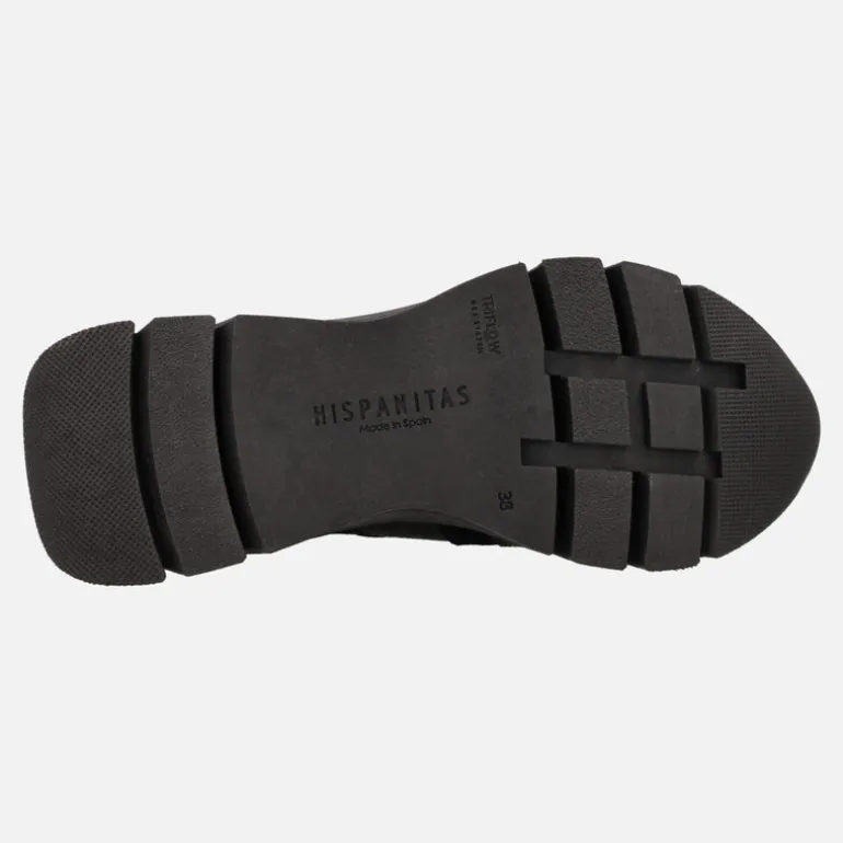 Botines sport Hispanitas Helsinki negros con cremallera frontal