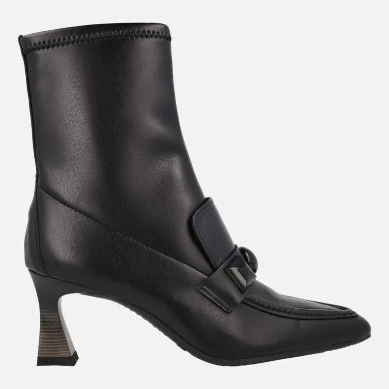 Botines strech negros con caña elástica y adorno