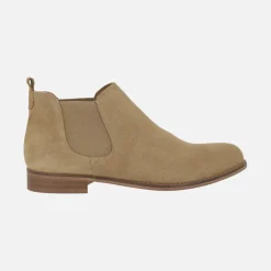 Botines tobilleros estilo chelsea en serraje camel